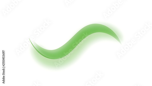 Soft green wave stroke graphic asset with abstract decoration isolated