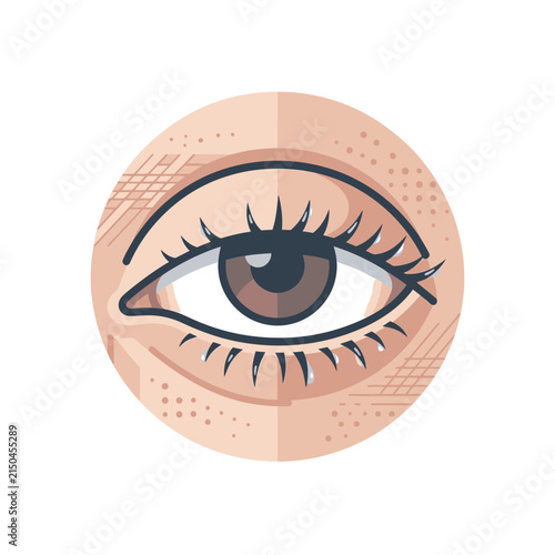 Stylized human eye illustration in a flat design style.
