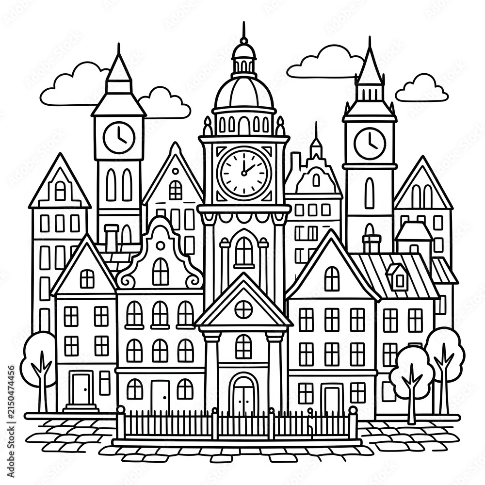 Fototapeta premium Historic Gothic style building with ornate architecture.