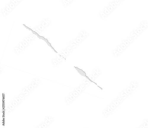 Quadro su tela Simple grey map of the islands of saint vincent and the grenadines
