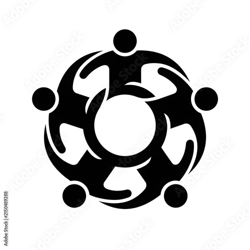 Black and white graphic of a stylized infinity symbol.
