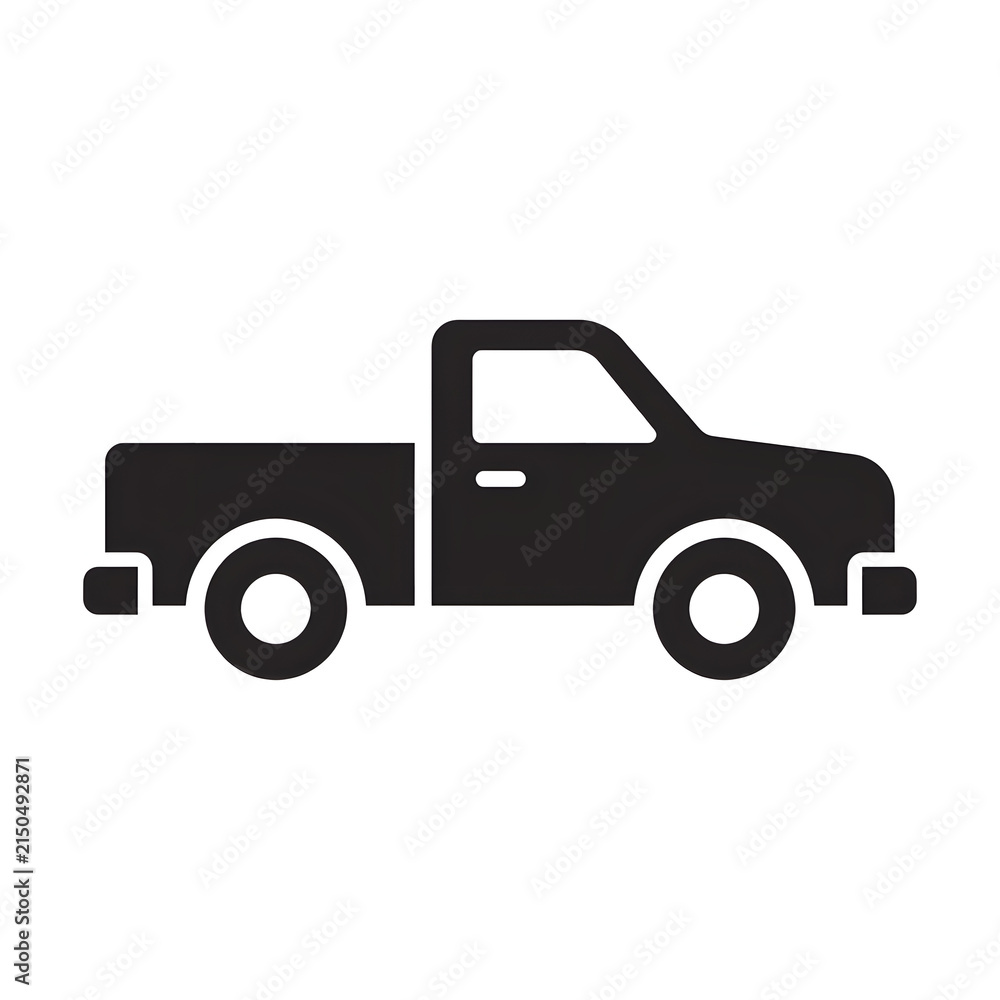 Fototapeta premium Black toy truck with open cargo area on white background 1.