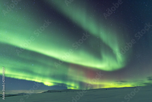Powerful Auroral Bands over Northern Finland