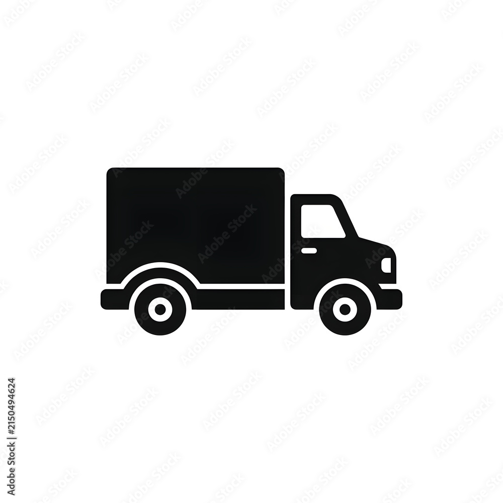 Fototapeta premium Black and white toy truck on white background.