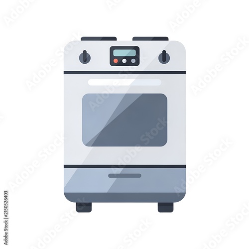 Stove with Digital Display and Glass Oven Door for Modern Kitchen Interior Design and Domestic Cooking