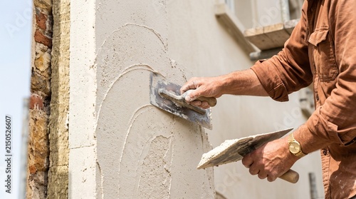 Lime render applied over breathable facade insulation