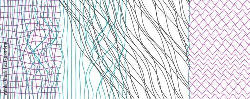 фотографія Modern abstract background featuring colorful interwoven lines and geometric mes