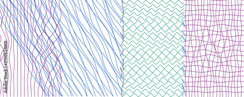 Seamless abstract design featuring blue and purple wavy and zigzag lines abstract geometric illustration