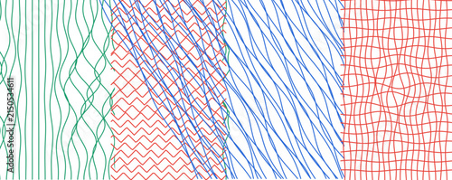 Abstract pattern design featuring layered colorful wavy and zigzag line compositions abstract colorful