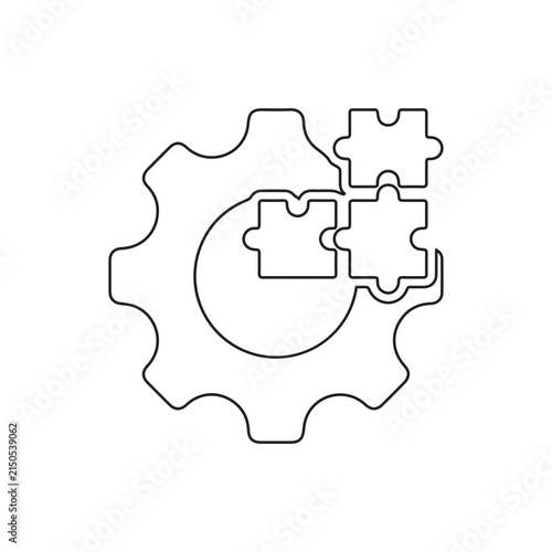 Gear puzzle line icon