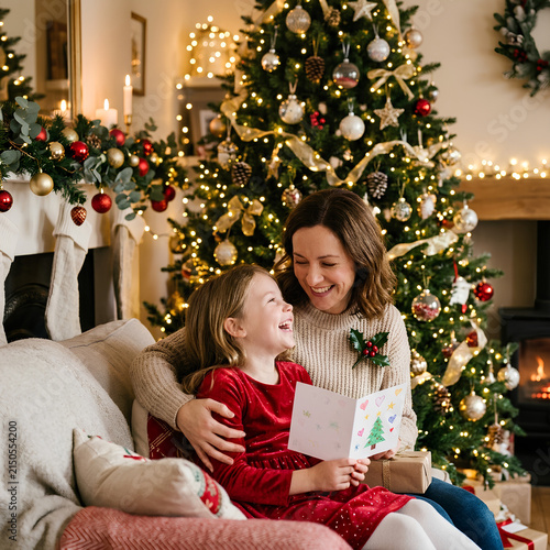 Joyful Christmas Celebration with Family Near Tree 1.