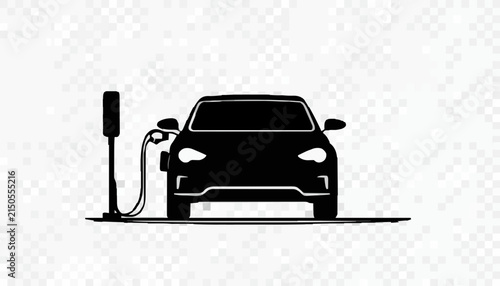 Electric Vehicle Charging Station Icon – EV Car Charging Vector Illustration