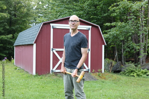 Фотография man with croquet mallet