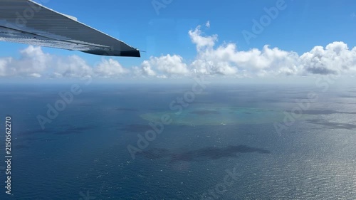 Aerial view of Whitsundays coastline and turquoise sea