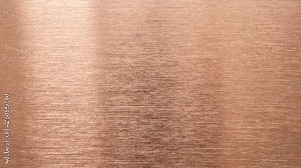 Fototapeta premium Brushed Copper Metal Surface Texture Background - Elegant Warm Metallic Sheen