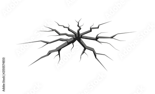 Canvas Print Radiating Ground Cracks Vector Illustration