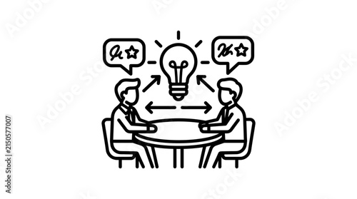 Teamwork collaboration and idea generation with lightbulb symbol