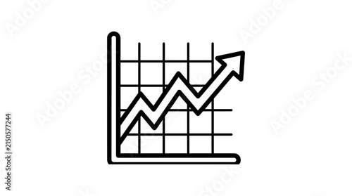Upward trending line graph showing positive growth and progress