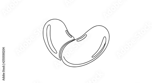 Simple outline drawing of two jelly beans, isolated on transparent background