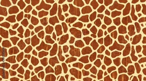 close up view of giraffe skin fur pattern brown and beige abstract animal background texture