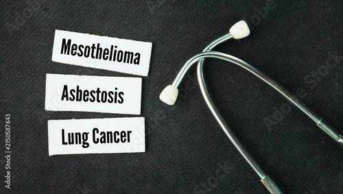 Three major health conditions linked to breathing in asbestos fibers are Mesothelioma, Asbestosis, Lung Cancer word. These illnesses typically take many years to develop after exposure