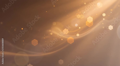 Abstract Light Bokeh with Warm Golden Glow and Particles