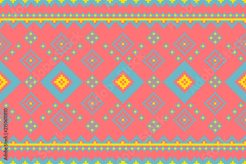 seamless geometric pattern
Seamless geometric pattern, traditional tribal textile design, pixel art style with folk ornaments on a soft background