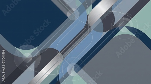 Contemporary Blue Geometric Abstract Design