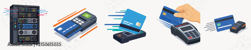Corporate Flat Vector Credit Card Transaction Illustration