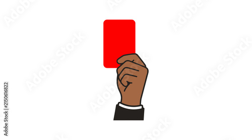 Hand Showing Red Card Isolated
