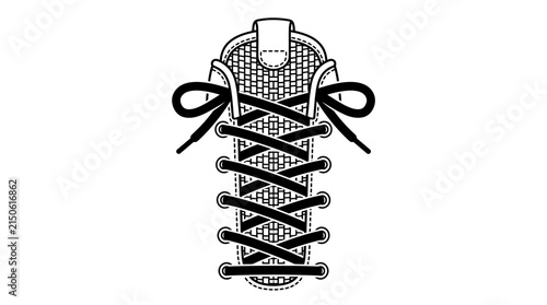 Isolated Shoe Laces Tied in a Bow