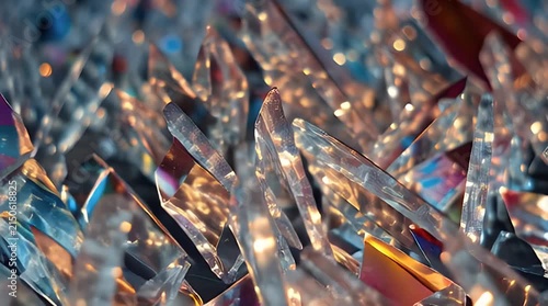 Colorful Crystals with Reflective and Abstract Texture