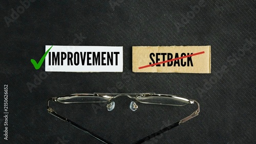 Quadro su tela Two words Improvement or Setback