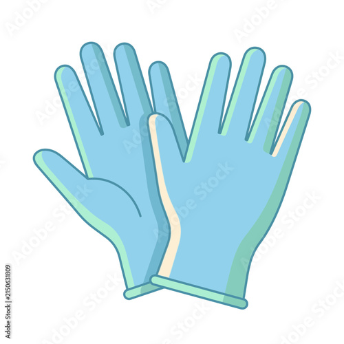 Blue Medical Gloves Icon