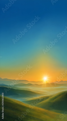 sunrise over the field