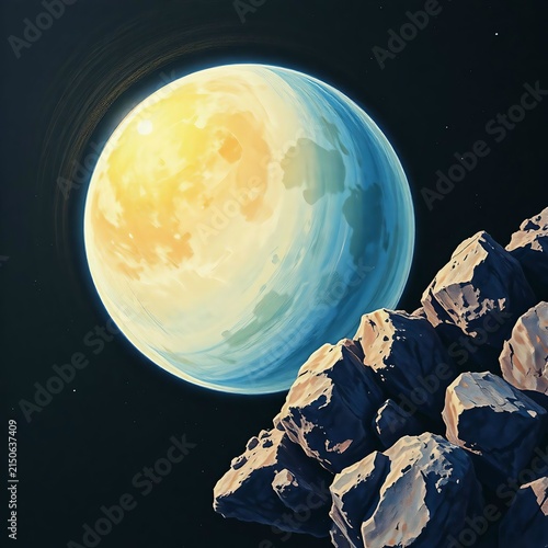 earth and moon