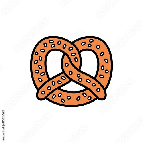 Simple salted pretzel vector icon design