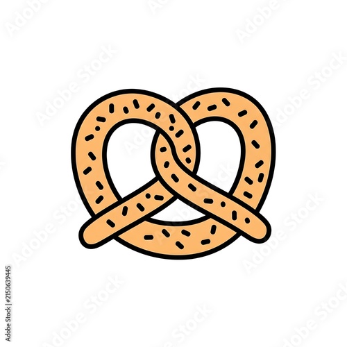 Traditional salted soft pretzel vector isolated on white