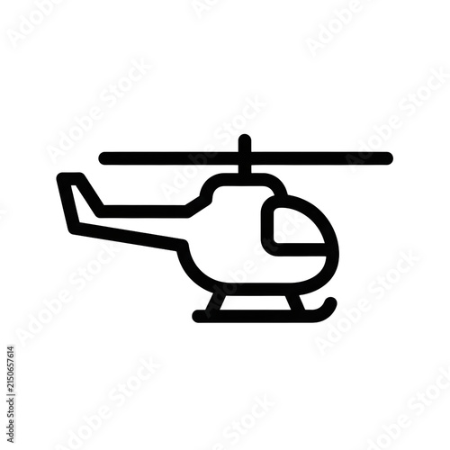 Helicopter outline icon for aviation and transportation design