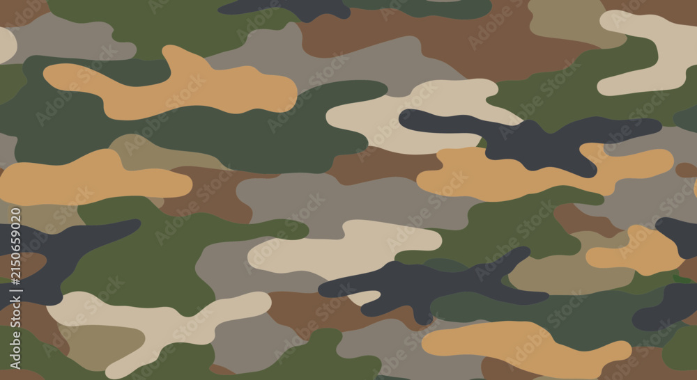 Fototapeta premium Woodland Camouflage Pattern Background, Military Texture
