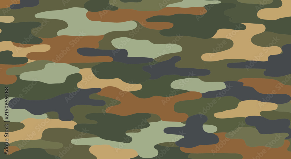 Fototapeta premium Forest Camouflage Pattern Background - Military Style