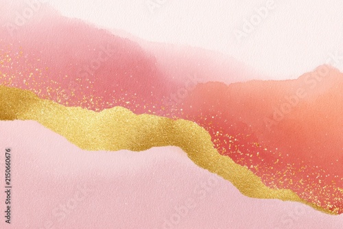 watercolor wash with gold glitter texture abstract artistic surface