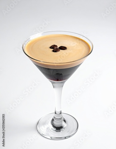 Elegant Espresso Martini Cocktail with Coffee Beans Garnish.