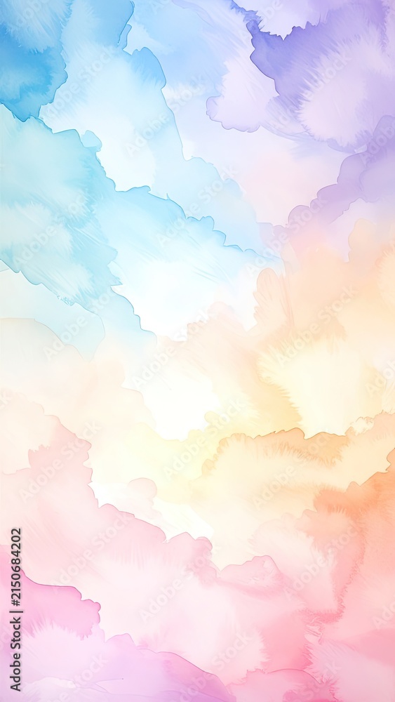 Obraz premium Soft watercolor gradient of pastel colors blending into each other.