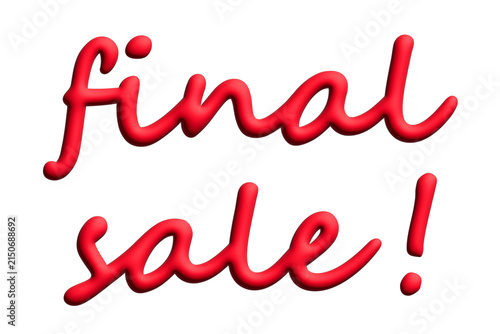 Final sale lettering 3d word Template for marketing ad, print, web, banner, poster, flyer