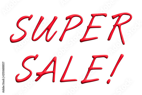 Super sale lettering 3d word Template for marketing ad, print, web, banner, poster, flyer