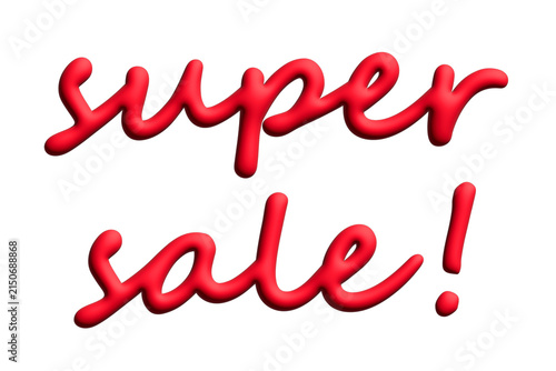 Super sale lettering 3d word Template for marketing ad, print, web, banner, poster, flyer