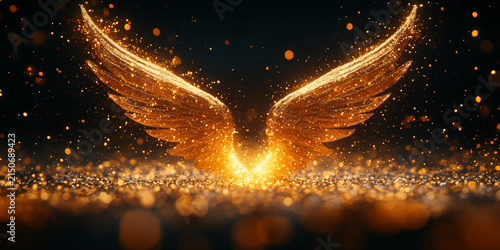 Glowing golden wings