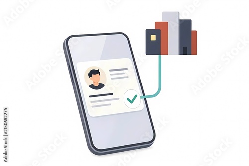 Digital ID verification and business registration app on smartphone