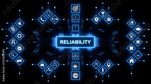 System reliability engineering with performance monitoring and stability optimization for digital infrastructure with neon toolbox any item use for animation